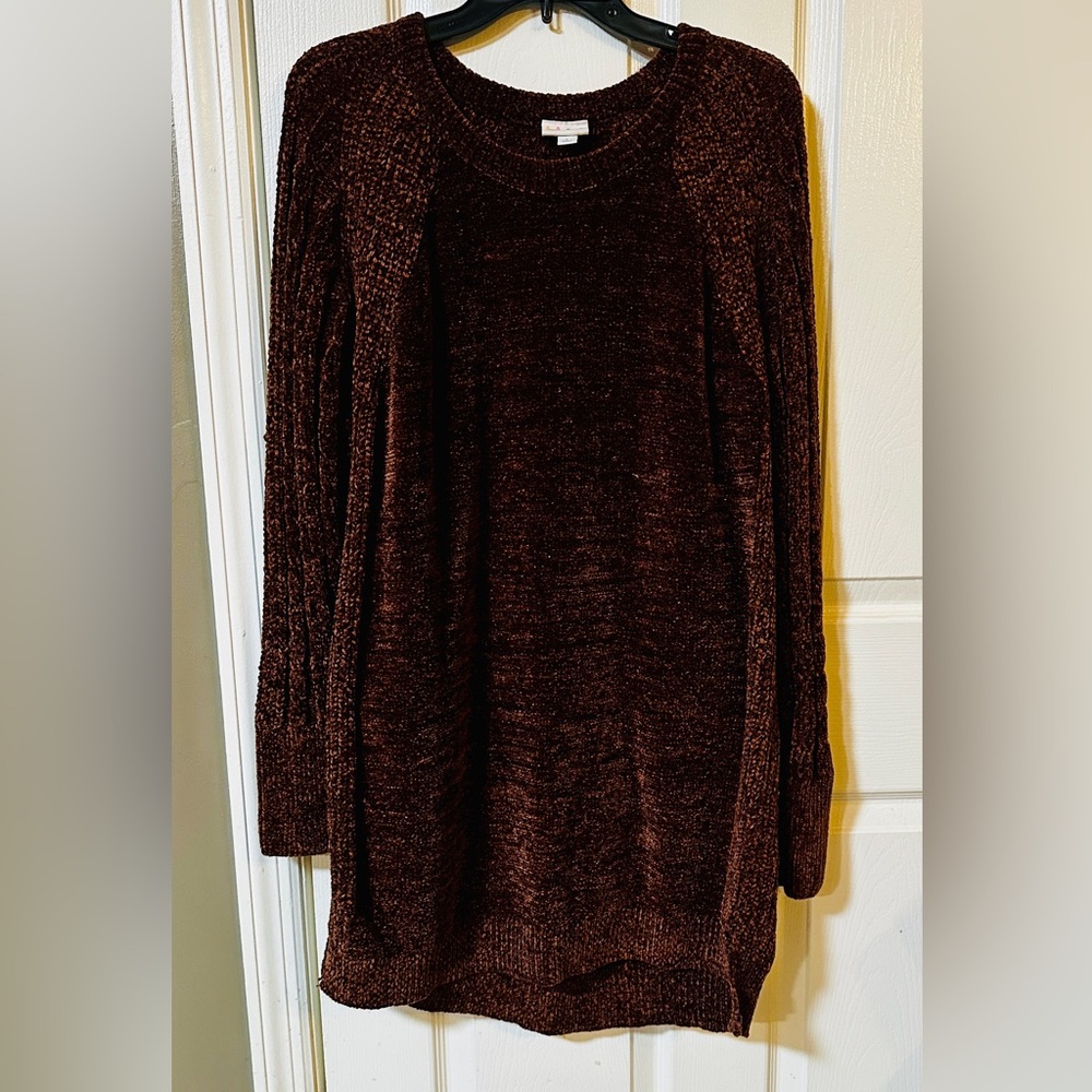 LuLaRoe Rich Brown Crew Neck Sweater Dress